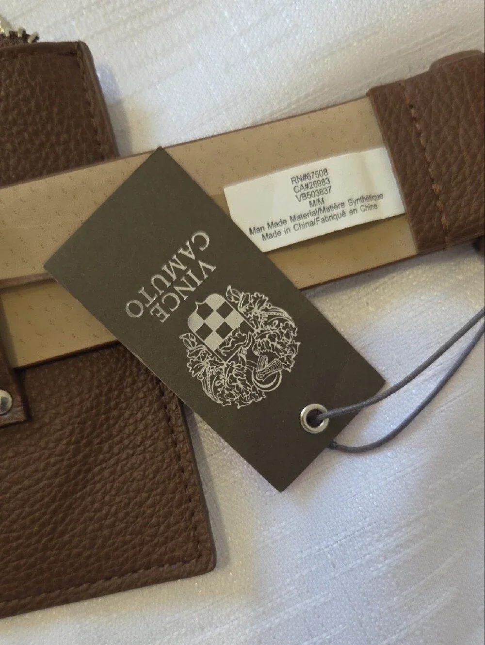 Vince Camuto Brown Leather Belt Bag with Zip Pouch